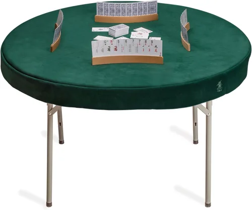Miniatura 3 de Yellow Mountain Imports Cubierta de mesa redonda de grado profesional para juegos de cartas, Mahjong, juegos de mesa, juegos de dados y más