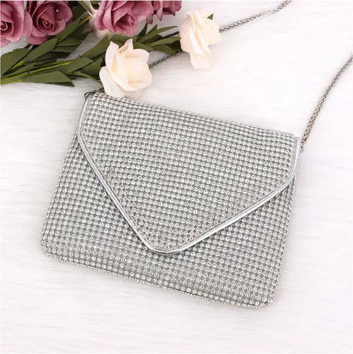 Miniatura 2 de Naimo Bolso cruzado con diamantes de imitación de cristal brillante para noche, sobre para teléfono celular, para fiesta, baile de graduación