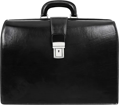 Time Resistance Maletín de cuero para abogado - Maletín italiano hecho a mano para portátil para hombres y mujeres - Estuche de fijación - Bolsa de