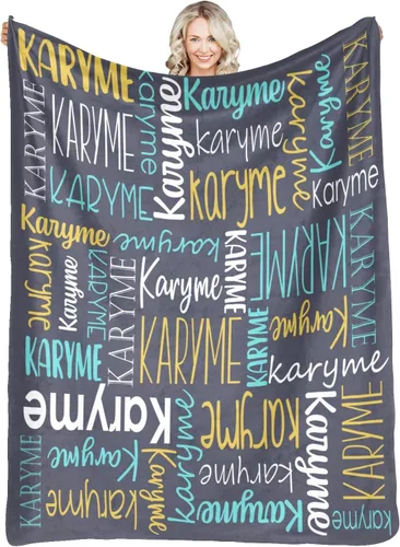 Miniatura 19 de Mantas personalizadas con nombres, regalos para bebés, niñas y niños, manta personalizada de vellón suave y sherpa con nombre para niños y adultos