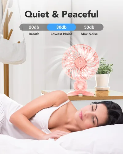 Miniatura 3 de AaoLin Ventilador pequeño USB, ventiladores de escritorio con velocidades variables CVT, flujo de aire de enfriamiento fuerte, portátil silencioso