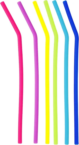 Miniatura 3 de Traytastic! Pajitas de silicona para beber, paquete de 8 de colores surtidos, (4) jumbo y (4) popotes de tamaño estándar + (2) cepillos de limpieza