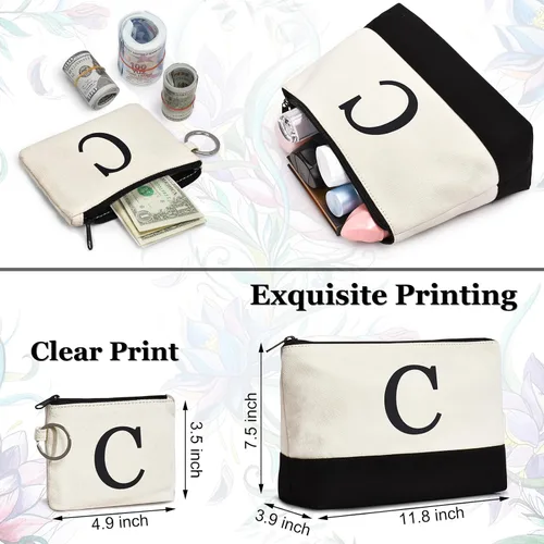 Miniatura 129 de Initial Canvas Tote Bag Birthdays Gift for Women Mom Teacher Friend Bridesmaid,Custom for Wedding Beach Holidays
