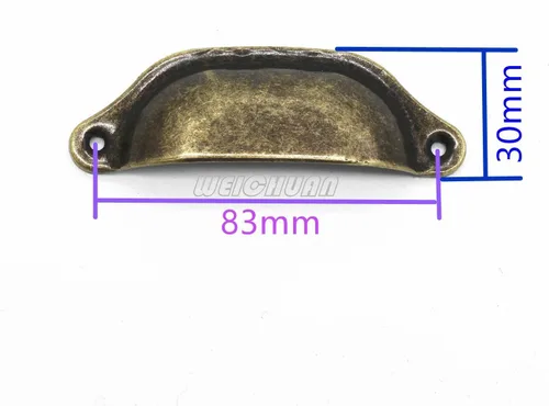 Miniatura 2 de WEICHUAN 20 tiradores de bronce antiguo para cajones de hierro – Armarios de cocina vintage, muebles, armario, medicina, tirador