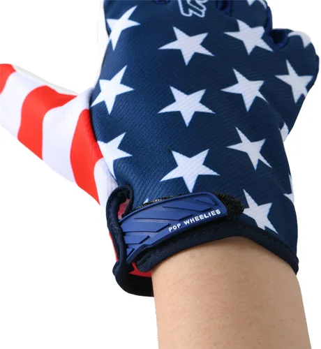 Miniatura 4 de Guantes de ciclismo con bandera americana, para motocicleta, bicicleta, dedos completos, todoterreno, deportes al aire libre, para hombres, mujeres