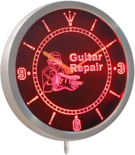 Miniatura 2 de ADVPRO nc0439-b Reloj de pared LED con signo de neón para reparación de guitarra, regalo