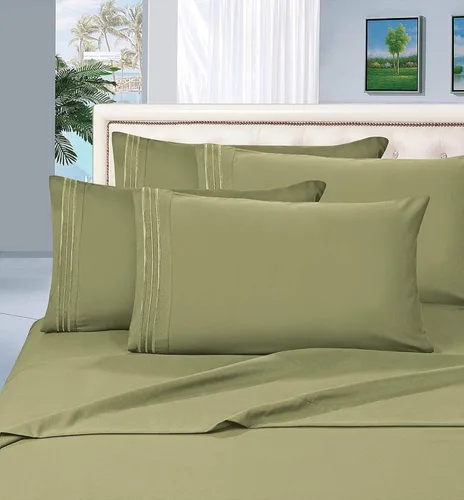 Miniatura 20 de Elegant Comfort Juego de sábanas de 4 piezas de calidad egipcia de 1500 hilos, ultra suave, resistente a las arrugas, la decoloración y las manchas