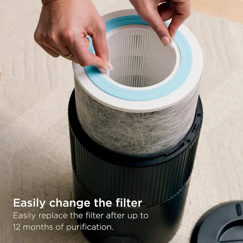 Miniatura 5 de Purificador de aire Shark para el hogar, la oficina y el dormitorio, tecnología Clean Sense, filtro de aire HEPA, 1200 pies cuadrados, captura