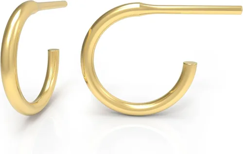Miniatura 11 de Aretes de aro de plata de ley, plata de ley 925, 0.472 in, 16 ga, aretes de aro para mujer, aretes de aro de plata hipoalergénica, aretes de aro
