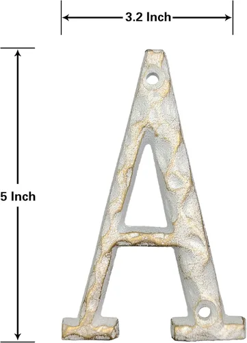 Miniatura 2 de Números de dirección de casa de 5 pulgadas de alto, número único de buzón de metal de hierro fundido, letras para puerta exterior o delantera, Letra