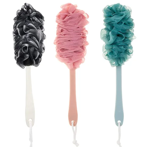 Miniatura 2 de Esponja de malla de nailon suave para ducha, esponja de malla de nailon suave para ducha, esponja en un palo para hombres y mujeres, exfoliante
