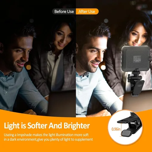 Miniatura 6 de XINBAOHONG - Luz recargable para selfie, luz de relleno con clip para teléfono, laptop, tableta, luz portátil para videoconferencia, transmisión