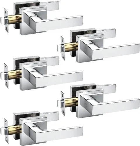 Miniatura 13 de KNOBWELL Paquete de 1 manija de puerta interior negra para uso en interiores, reversible para izquierda y derecha sin llave Negro