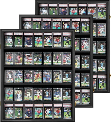 Miniatura 11 de Estuche de exhibición de tarjetas deportivas con 35 grados: marco de exhibición de tarjetas de béisbol con protección UV, vista transparente