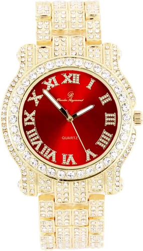 Miniatura 81 de Charles Raymond Bling-ed Out Ultimate Hip Hop Royalty Reloj para hombre con número romano de fácil lectura o indicadores de tiempo de diamantes