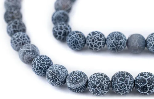 Miniatura 186 de The Bead Chest Cuentas de Jade Blanco Mate Redondas (8mm): Piedra Preciosa Orgánica Redonda Esférica de Energía con Poder de Sanación para Hacer