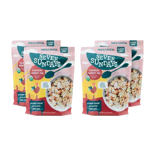 Miniatura 18 de Seven Sundays Farmers Market - Cereal orgánico Muesli de grosella y almendra, bolsa de 12 onzas, certificado sin gluten, sin OMG, sin azúcar