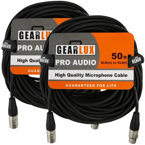 Miniatura 11 de Gearlux – Cable de micrófono XLR, completamente balanceado, macho a hembra, 25 pies - Paquete de 3