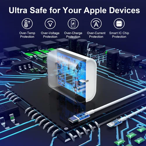 Miniatura 4 de Cargador para iPhone 17 Pro Max de carga rápida, bloque de carga rápida USB C de 40 W con cable de carga tipo C de 10 pies para iPhone 17/17 Pro/17