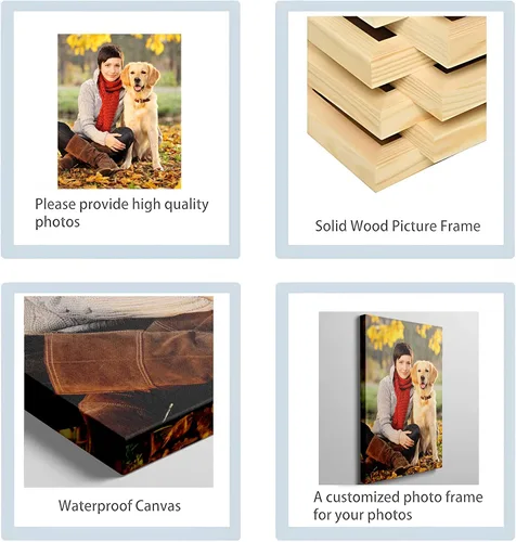 Miniatura 6 de Chexin Impresiones en lienzo personalizadas con tus fotos, marco, pósteres de arte de pared para estética, sala de estar, boda, bebé, mascota