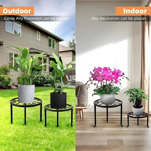 Miniatura 5 de Paquete de 6 Soportes Metálicos para Plantas, Soportes de Servicio Pesado para Macetas de Múltiples Plantas, Estante Anticorrosión para Macetas