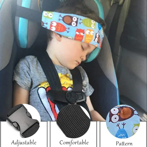 Miniatura 3 de ZYNQACC 2 piezas de soporte para la cabeza de asiento de automóvil para bebé, asiento de seguridad para niños, correa de posicionamiento para dormir