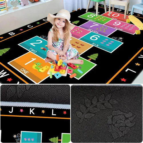 Miniatura 4 de Hopscotch - Alfombra de juego para niños, alfombra educativa del alfabeto ABC, tapete de juego para contar niños para sala de juegos, aula