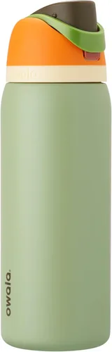 Miniatura 46 de Owala FreeSip - Botella de agua aislada de acero inoxidable con popote, botella de agua deportiva sin BPA, ideal para viajes, 32 onzas, verde putting
