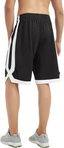 Miniatura 2 de TopTie Pantalones cortos de baloncesto de malla de 7 pulgadas con bolsillos para hombre, pantalones cortos deportivos activos de 2 tonos, pantalones