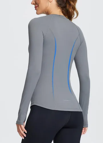 Miniatura 2 de BALEAF Women's Long Sleeve Workout Tops Compression Running Shirts Fitted Athletic Warm Thumbholes Quick Dry Stretch Yoga