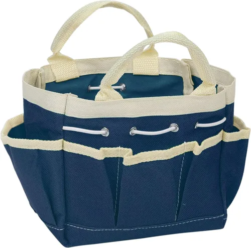 Miniatura 7 de HARFINGTON Bolsa de herramientas de jardín pequeña de 7.5 x 4 x 5 pulgadas, Oxford impermeable con bolsillos, bolsa de mano de jardín, organizador