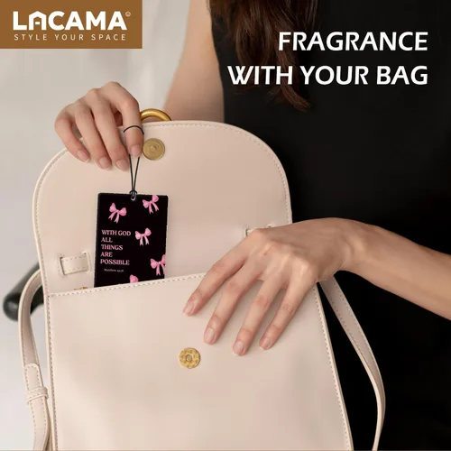 Miniatura 5 de Lacama Ambientador cristiano para automóvil, 3 piezas, lazo rosa y negro, coqueta con versículo bíblico cristiano, ambientador para mujeres y niñas