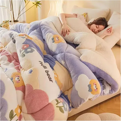 Miniatura 13 de ZTGL Comfort - Manta de cama pesada de alta calidad, reversible, edredón alternativo de plumón sintético, súper cálido, suave terciopelo de cordero