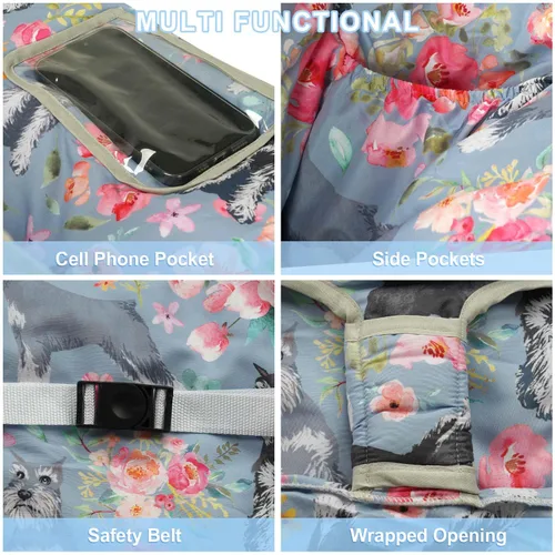Miniatura 3 de Funda gris para carrito de compras para bebé, funda para silla alta 2 en 1, con arnés de seguridad, multifuncional, patrón de perro, fundas