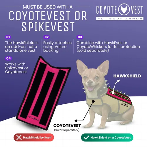 Miniatura 3 de HawkShield - Almohadilla para CoyoteVest o chaleco de espigas, chaleco de arnés protector para perro, complemento para proteger a tu mascota de aves