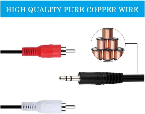 Miniatura 2 de Cable de audio estéreo macho a doble RCA macho (derecho e izquierdo), 6 pies - Paquete de 3