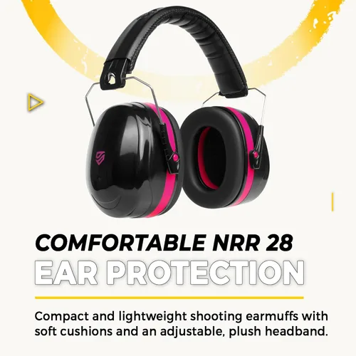 Miniatura 3 de TradeSmart High-Performance Earmuffs for Shooting Range & Shooting Eye Protection Glasses + Firearm Confidence Course Gafas transparentes - Rosa