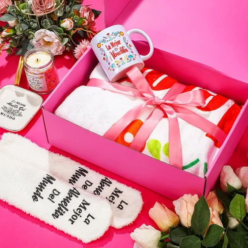 Miniatura 2 de Reallnaive 6 piezas de regalos de Abuela, regalos para La Mejor Abuelita Del Mundo, regalos españoles para abuela, cumpleaños, incluyendo manta