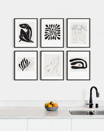 Miniatura 5 de HAUS AND HUES Henri Matisse y Picasso - Juego de 6 pinturas famosas, sin marco, 11 x 14 pulgadas Sin títulos