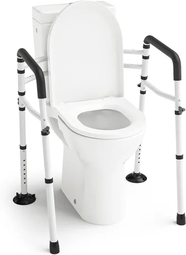 WAYES Rieles de seguridad para inodoro, marco de inodoro desmontable ajustable para ancianos, personas mayores, discapacitados y discapacitados,