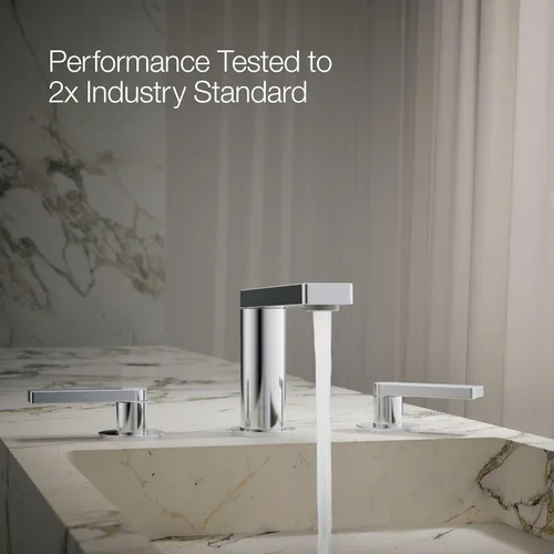 Miniatura 12 de KOHLER Compuesto K-73060-4-CP Grifo de lavabo de baño de 2 manijas con montaje de drenaje de metal en cromo pulido