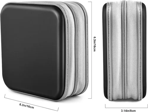 Miniatura 6 de Estuche para CD/DVD, 48 Capacidad, Negro, Plástico, Portátil, Ligero