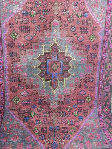 Miniatura 6 de Alfombra de área de diseño morado, alfombra de entrada, alfombra con estampado floral de animales, alfombra decorativa, fácil de limpiar, alfombra