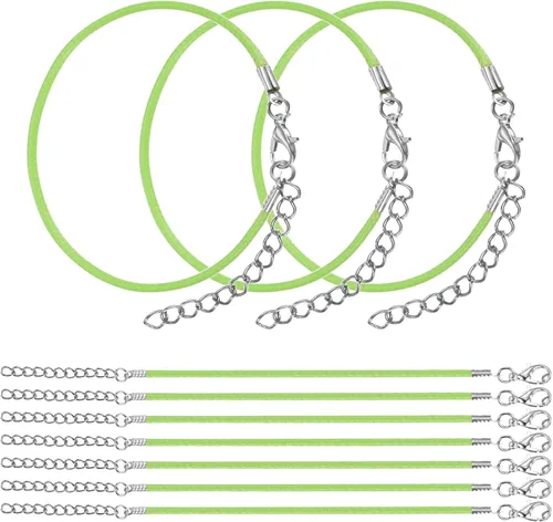 Miniatura 26 de MECCANIXITY 10 cordones de pulsera verde militar, pulsera de amistad ajustable de 9 pulgadas, cordón de poliéster encerado de 0.059 in con cierre