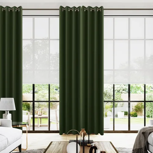 Miniatura 78 de Cortinas opacas de 72 pulgadas extra anchas para dormitorio, puerta corrediza de vidrio y patio, 2 paneles con ojales para oscurecer ventana grande