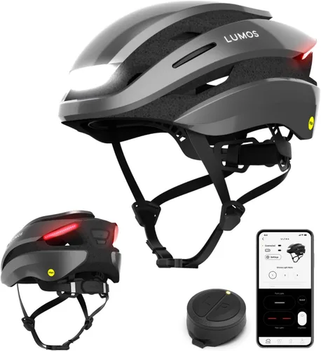 Lumos Casco de bicicleta ultra inteligente | Luces LED delanteras y traseras personalizables con señales de giro | Cascos de bicicleta de carretera