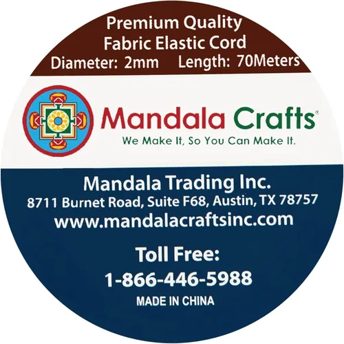 Miniatura 3 de Mandala Crafts Cuerdas elásticas color burdeos de 0.079 pulgadas para hacer joyas y cuentas, cuerda elástica de 76 yardas, hilo elástico redondo