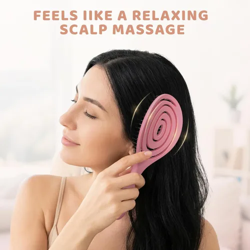Miniatura 4 de SHINLEA Cepillo Desenredante para el Cabello, Cepillo Desenredante en Espiral para Cabello Húmedo para Mujeres, Hombres, Niños, Desenredante Rosa
