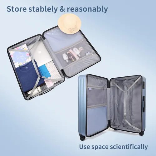 Miniatura 3 de TydeCkare ABS + PC Equipaje, Azul (Ice), 20 Inch with Front Laptop Pocket, Moda
