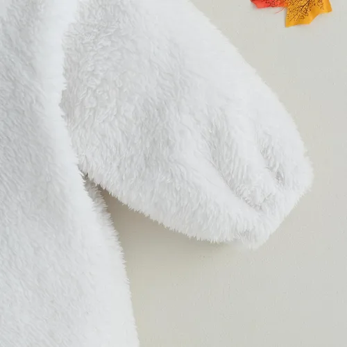 Miniatura 5 de Gueuusu Traje de bebé recién nacido con capucha, fantasma, monstruo verde, mameluco de manga larga mullido de una pieza
